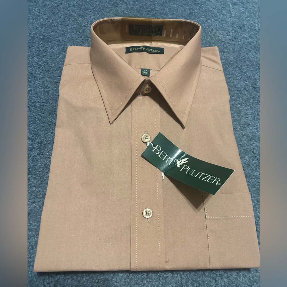 Vintage Men's Bert Pulitzer dress shirt, long sleeve with chest pocket.